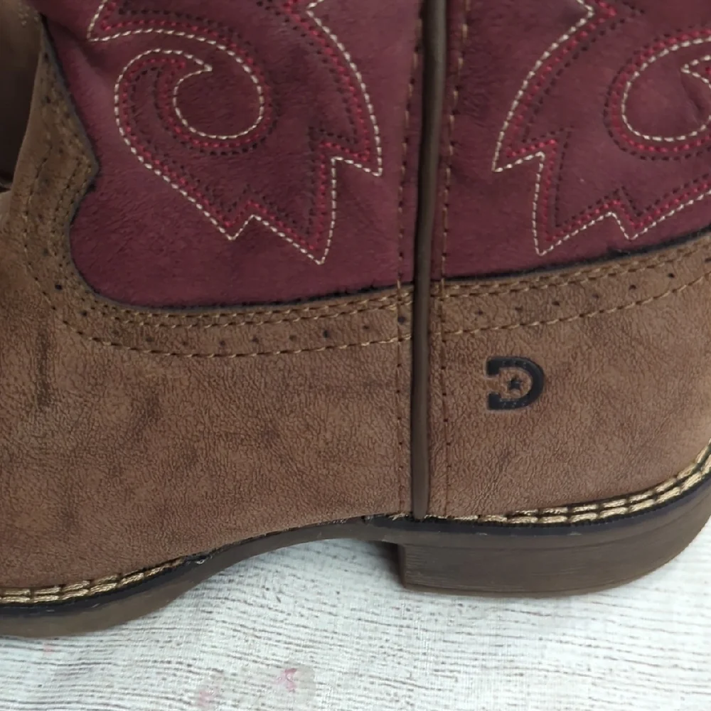Durango Brown and Burgundy Kids Western Boots